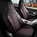 RC Royal Class Auto Sitzbezüge für Pilot Vordersitze Fahrer und Beifahrer kompatibel für Skoda Rapid in Schwarz Rot 1053P002 das Sitzbezugsset Auto Zubehör Innenraum