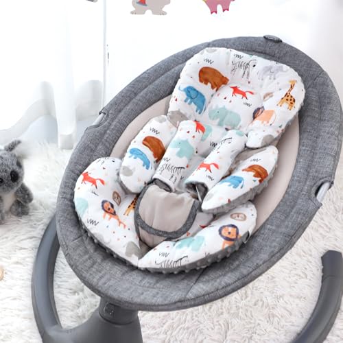 Image of Infant Car Seat Insert, Car Seat Head Support Baby with 2 Covers, Ultra-Soft Newborn Carseat Insert, Perfect for Car Seat, Stroller, Swing, Animals