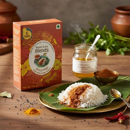 Image of 6Flavors Kollu Podi Powder 250g | Horse Gram (Kulthi) Podi Masala | Protein Rich South Indian Chutney Powder for Idli, Dosa & Rice | High Fiber, Weight Management Support | Traditional Podi Mix