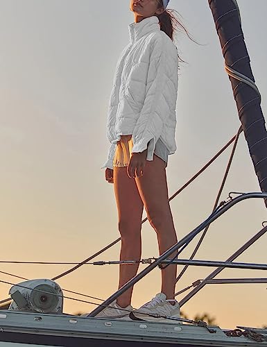 Peaceglad Women's Winter Lightweight Zipper Down Jacket Oversized Warm Long Sleeve Quilted Jackets Coats4