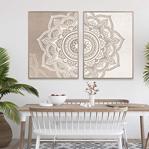 Affiche Salon Zen Mandala Floral : Créez un Espace de Méditation et Yoga à la Maison
