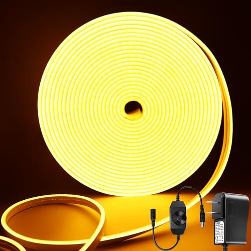 Image of CCILAND 33Ft LED Neon Rope Lights, 1200 LED Neon Lights Outdoor Dimmable Waterproof, Silicone Flexible DIY LED Strip Lights for Gaming Bedroom Outdoor Decor (Warm White)