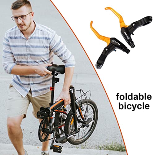 A Pair Ergonomics Bike Brake Lever, Aluminum Alloy Bicycle Handle For Mountain Bike, Road Folding Mtb, Diameter 22.3 Mm Front & Rear Levers Drop Handlebar Set (Gold), 5.31X3.74Inch, (1188721Wspawgl) #TOP1