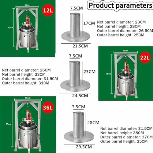 Stainless Steel Grape Press & Fruit Grinder - Durable Winemaking Tools for Apple Wine, Honey, Chili Oil, Herbs & Rice Wine - Efficient Crusher for Home Brew & Kitchen Use