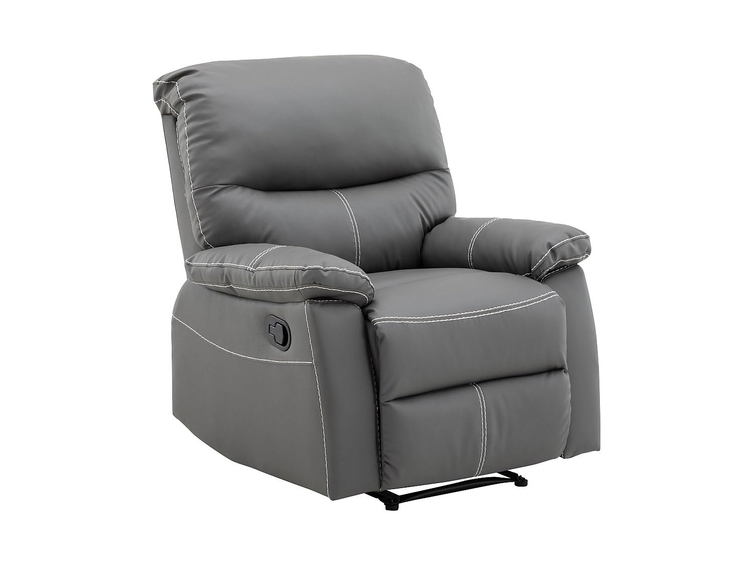 Vente-unique - Canapé 3 Places et Un Fauteuil Relax en Simili Gris Canby