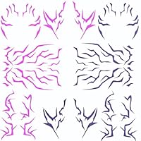 Purple Temporary Tattoo Stickers – 4 PCS Purple Tattoos and 4PCS Fluorescent Temporary Tattoos Realistic Waterproof Body Art for Cosplay, Halloween, and Party Makeup