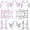 Purple Temporary Tattoo Stickers – 4 PCS Purple Tattoos and 4PCS Fluorescent Temporary Tattoos Realistic Waterproof Body Art for Cosplay, Halloween, and Party Makeup