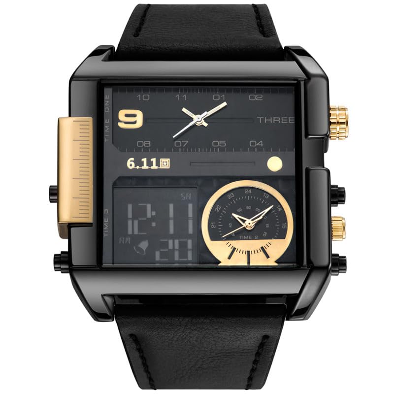 OVERFLY 6.11 Big Daddy Dial Mens Analog Digital Chronograph Watch (Black) (B0BWN7TF7V) Amazon Price History, Amazon Price Tracker