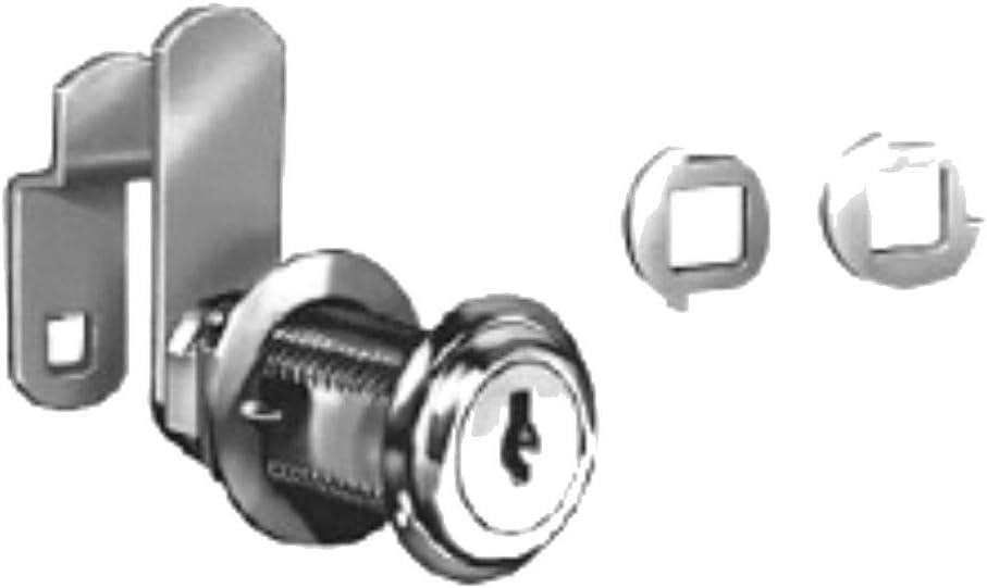 National Cabinet Lock C8060-14A-KD Cam Lock, 1-3/4 Cylinder Length, Bright Nickel Finish