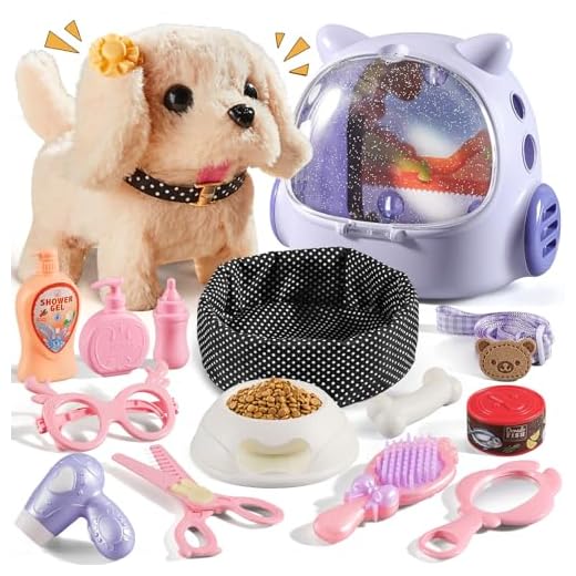 Vanvimen 16 Pcs Robot Dog Toys for Girls, Toys for 3 4 5 6 7 8 Year Old Girls Kids Boys, Realistic Robot Puppy Toddlers Girl Toy for 5-7 6-8, Ideas Birthday Gifts for Girl 3 4 5 6 Year Old