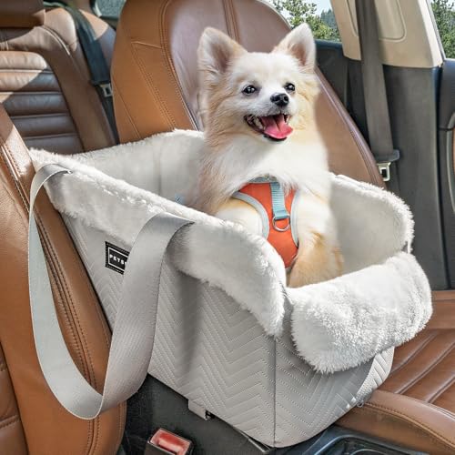 PETSFIT Hundesitz Mittelkonsole Auto, Hunde Autositz für Kleine Hunde mit verbesserten...
