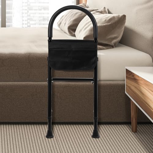 Herarimi ベッド 手すり ベッドガード 大人介護用 転落防止 サイドレール 収納ポケット付き 起き上がり手すり ハンドル高度レール長さ調節可 落下防止アシストレール 年配者 妊婦 術後患者 障害者