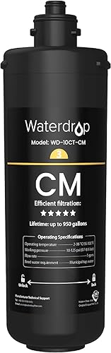 Waterdrop WD-10CM debajo del filtro de agua del fregadero, reemplazo TSB-CM sistema de filtro de agua debajo del fregadero de 3 etapas