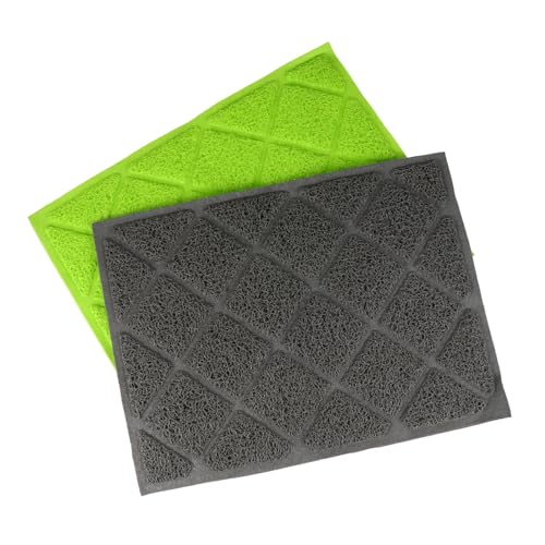 COLLBATH 2Pcs Non Slip Pet Food Mat Cat Feeding Pad for Dogs and Cats Litter Mat with Design for Pet Food and Water Bowls