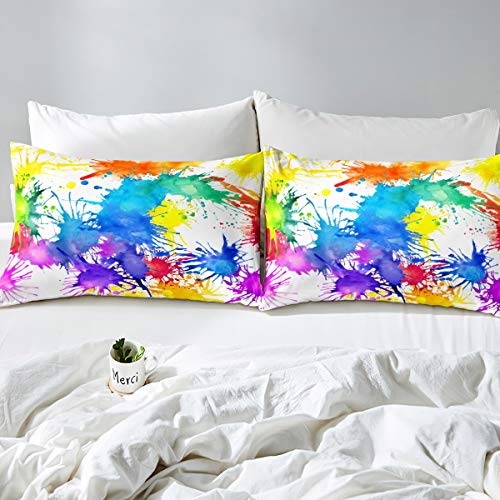 Loussiesd Tie Dye Bedding Set Double Size Kids Girls Hippie Tie Dye Bed Sheet Set for Kids Adult Colorful Rainbow Style Sheets Set Multicolor Abstract Art Bedding Sheets 4Pcs with 2 Pillowcase - Image 2