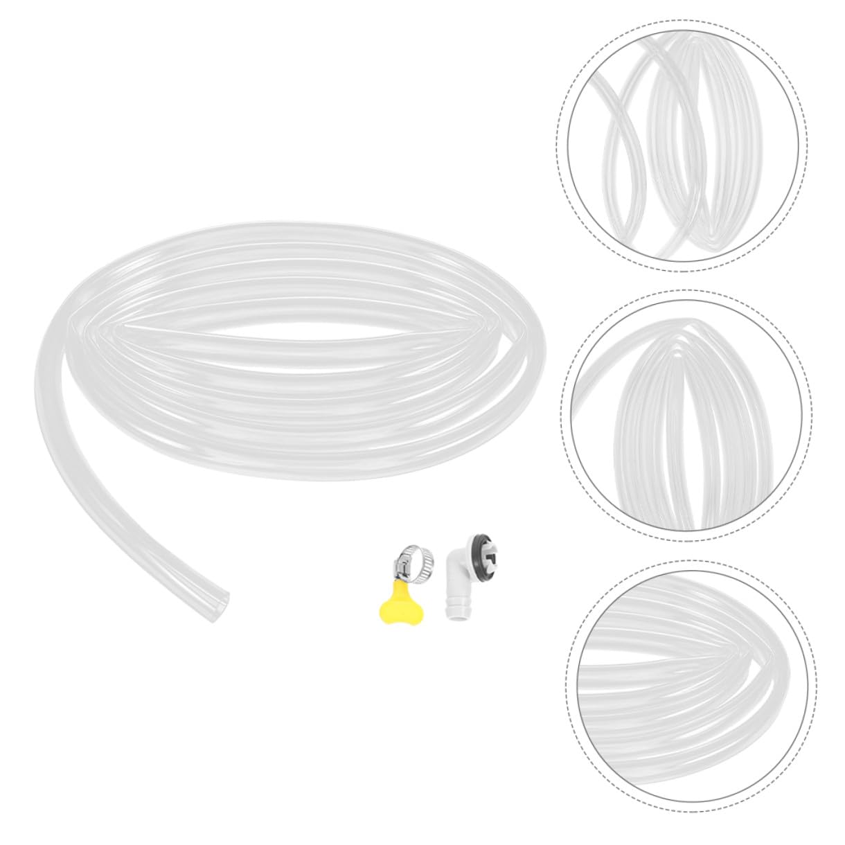 Tubo Scarico Condensa Condizionatore 2pezzi 10ft con Raccordo | Atmosfera Estiva, Pvc e Acciaio Inossidabile, Adattatore di Scarico per Unità Domestiche e Scarico Esterno