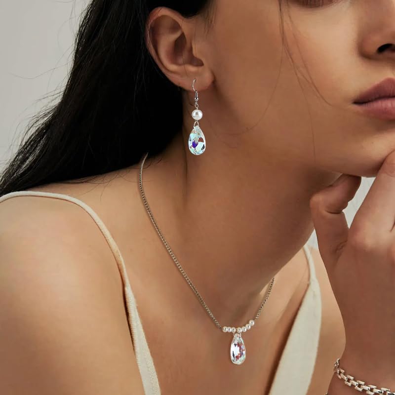 SUPERFINDINGS 50 Pcs Teardrop Crystal Charms Glass Charm Pendants Beads Water Drop Charm Beads for Bracelet Earrings Necklaces Jewelry Making with Hole 1.8mm - Image 6