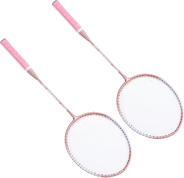 Badminton Set, Badminton Rackets Pink Tennis Racket Professional Separate Iron Alloy Set Beginners Student Training