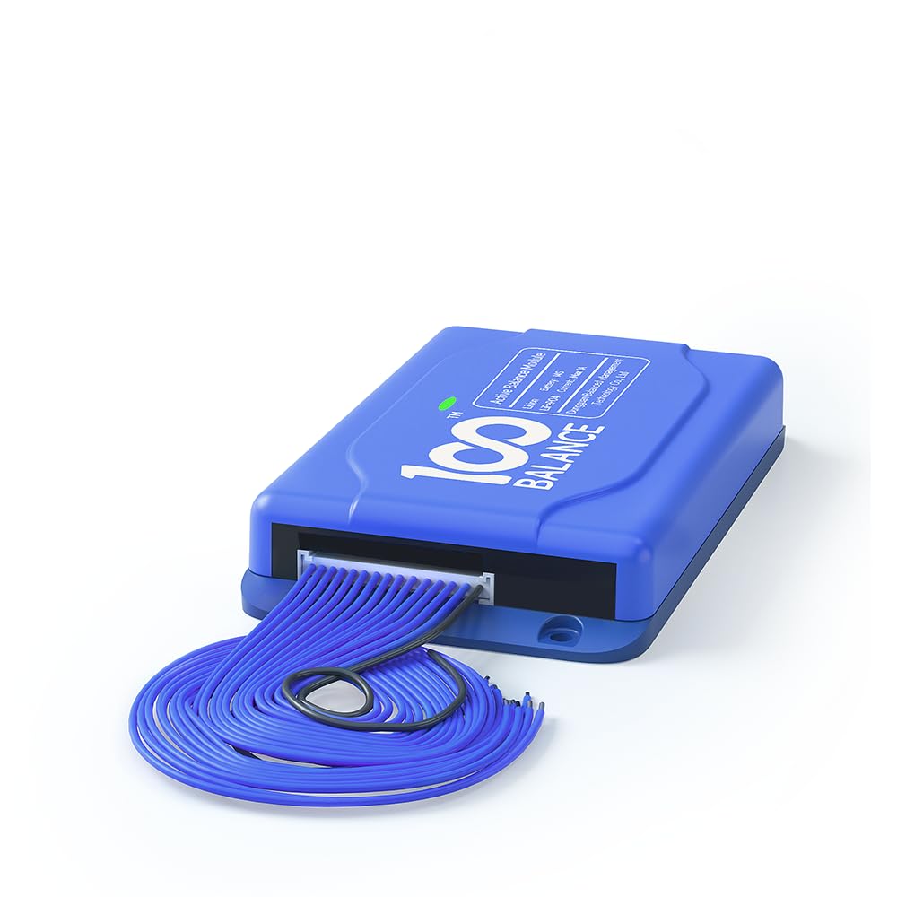 100Balance Hardware 1A Active Balancer 14S Equalizer for Lifepo4 or Li-ion Lithium Battery Group BMS Energy Transfer Board with Blue ABS Case