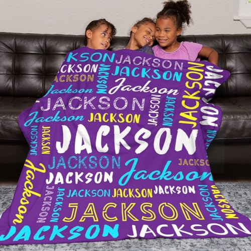 Personalized Name Blanket Customized Baby Blankets for Girls Boys Adults Monogrammed Blankets and Throws Christmas Birthday Mothers Fathers Valentines Day Gift