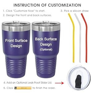 iProductsUS Personalized Tumbler with Slider Lid and Straw Customized Cup Engraved Names or Words 30oz Stainless Steel Insulated Coffee Mug Graduation Gifts for Daughter Son Purple