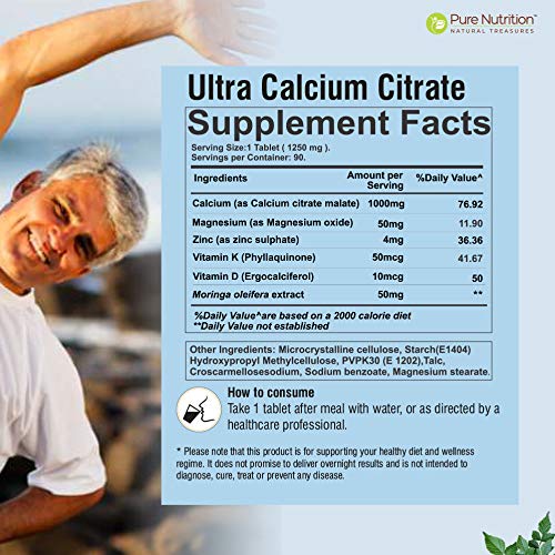 Pure Nutrition Ultra Calcium Citrate 10000mg Highly absorbable Calcium