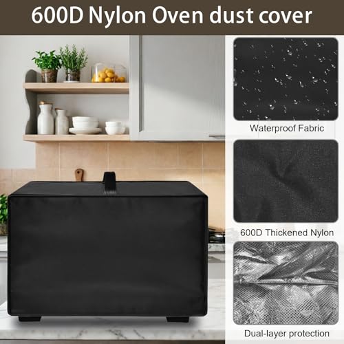 Image of Heavy Duty Air Fryer Toaster Oven Dust Cover for Gourmia French Door 37QT Convection Oven, 18.9 inch D x16.14 W x12.99 H, 600D Nylon w /12m Foil Lining, Heat-Resistant Waterproof Oil-Proof