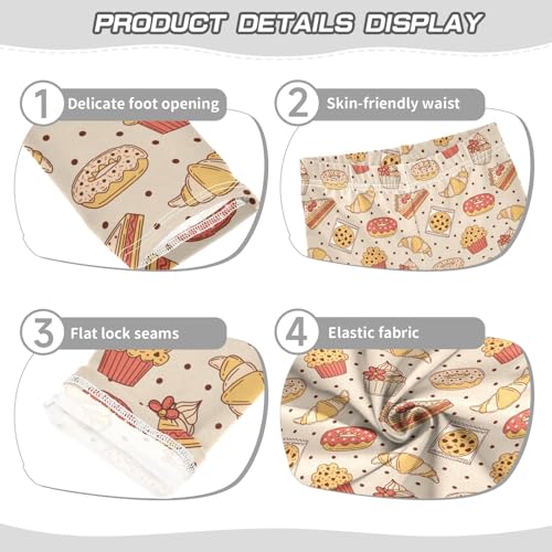 Girls Leggings Bakery Pastries and Desserts Toddler Girls Clothes Leggings for Girls Toddler Girls Leggings 3-4T3