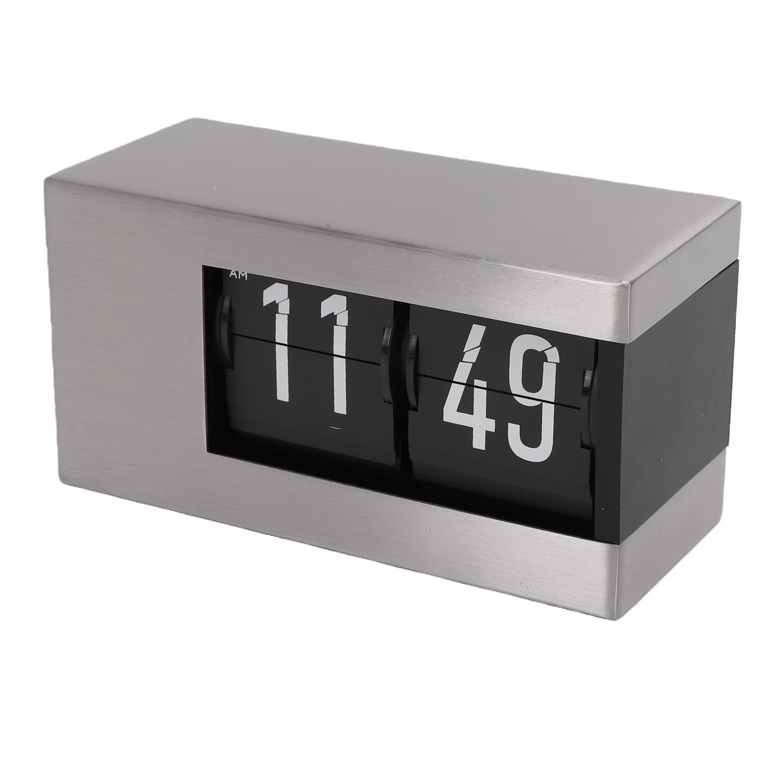 Calendario Orologio a Fogli Mobili Display a LED Automaticamente le Pagine Elegante Calendario Perpetuo per la Casa Camera da Letto Ufficio Acciaio Inossidabile 5,71" (Argento)
