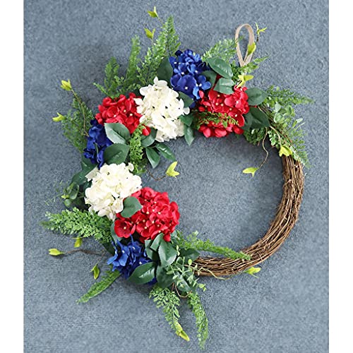 Mjwdp Hydrangea Front Door Wreath Artificial Flower Vintage Festival Supplies Spring Antique Wall Hanging Decorative Garland #TOP1