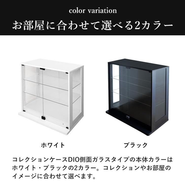 Amazon.co.jp: 地球家具 コレクションラック DIO 本体 側面ガラス 幅