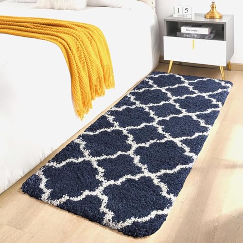 Image of 2x6 feet Soft Runner Rug for Living Room and Bedroom, Modern Indoor Floor Carpet with Non-Slip Backing, Comfortable Decorative Home Decor Rug, Easy Clean & Durable- (Blue M II, Rectangular)