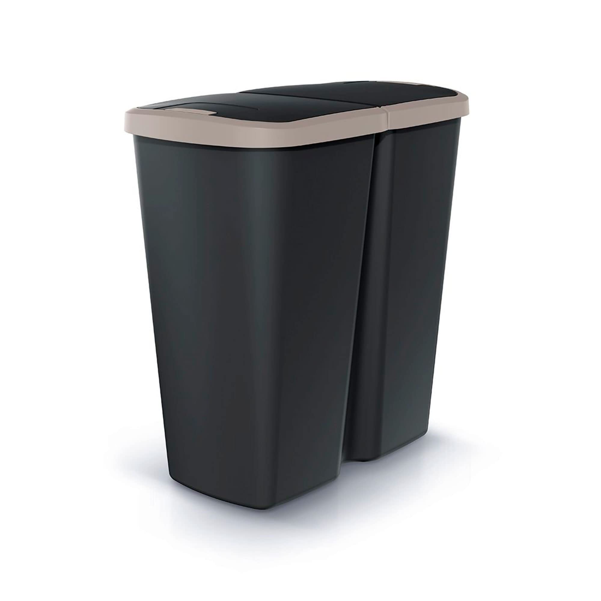 KEDEN Waste Bin with 2 Independent Lids 45L