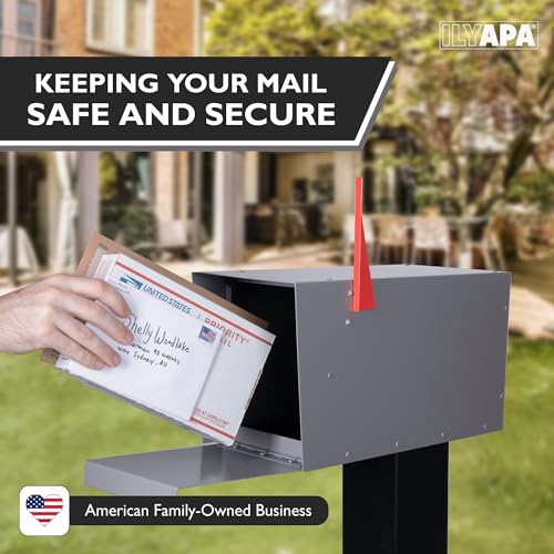 Ilyapa IL-MODMAIL-GYGY-LG Modern Mailbox For Post Mount thumb #6