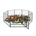 CAPHAUS Decorative Garden Fence, 24 Inch x 21 FT Heavy Duty Iron Fencing Landscape Patio Flower Bed Animal Barrier Border Edging Section, Panel Decor, Folding Wire Fence for Yard for Dog Outdoor