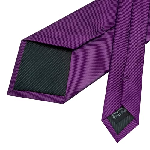 Image of JEMYGINS Formal Necktie Solid Color Tie and Pocket Square with Tie Clip Lapel Pin Sets for Men 4PCS