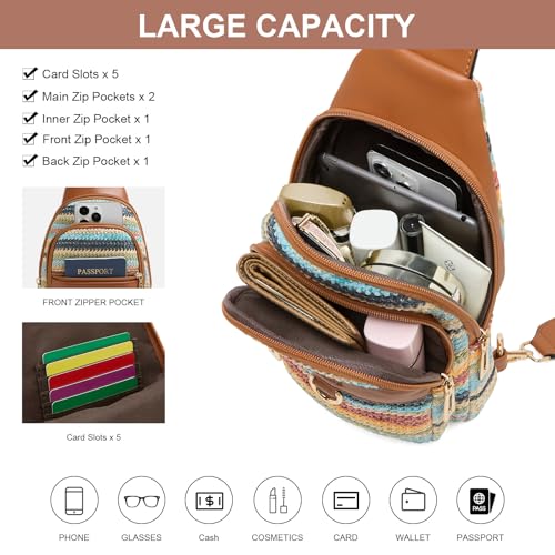 Image of cakang Womens Sling Bag Crossbody Bags for Women Vegan Leather Sling Backpack Daypack Fanny Pack Crossbody Purse Travel