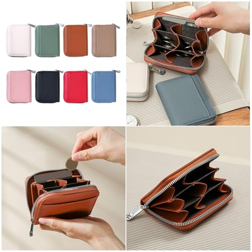 Solid Color Wallet with Card Holder Stylish Short Purse Card Case PU Leather Coin Purse Small Wallet for Daily Woman Solid Color Short Pu Leather Coin with Holder (Red)2