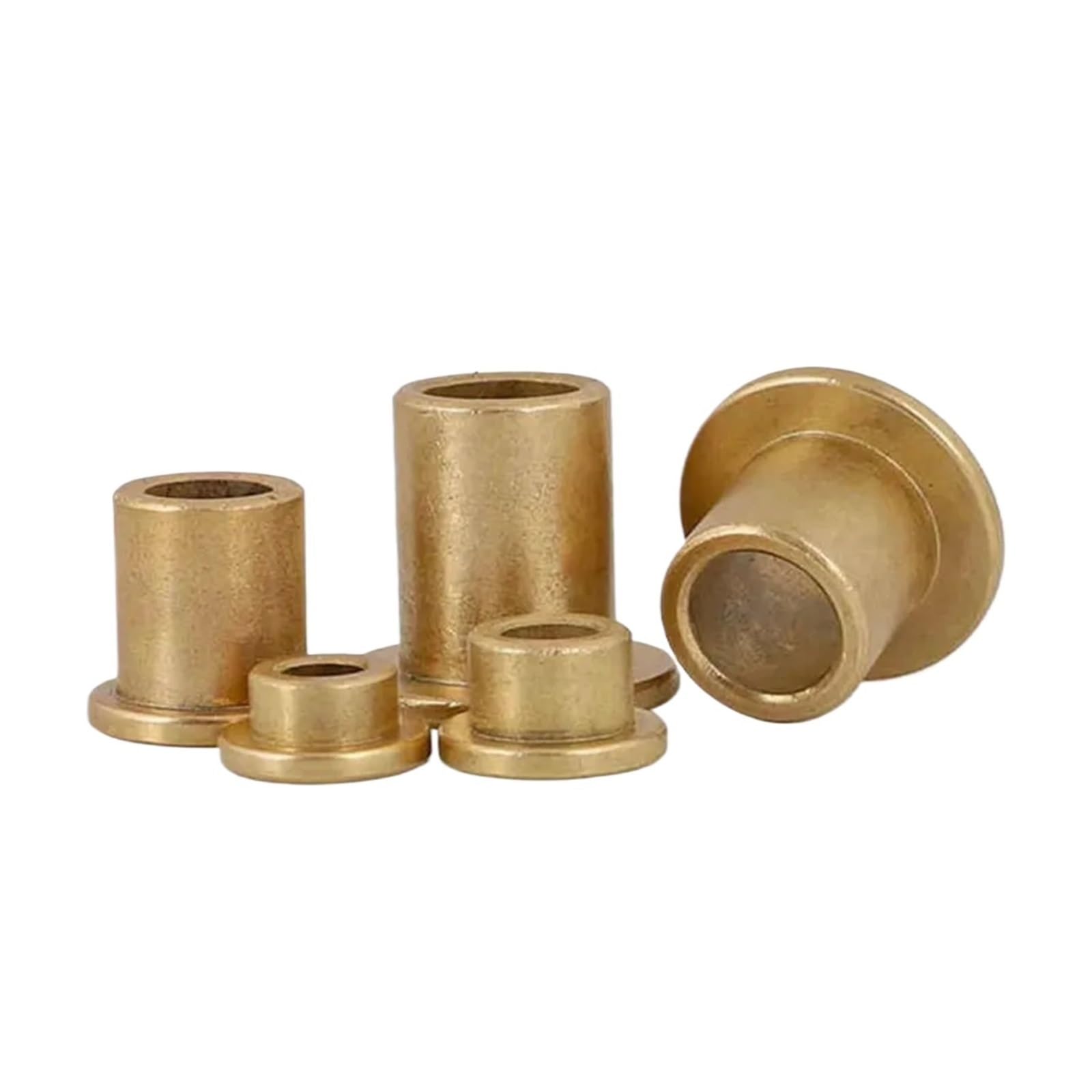 Manicotto dell'albero in ottone, 2 pz ID 8mm 10mm 12mm flangiatura cuscinetto autolubrificante metallurgia delle polveri olio boccola di rame manicotto di guida con flangia a gradini(10x16x16-22x3)