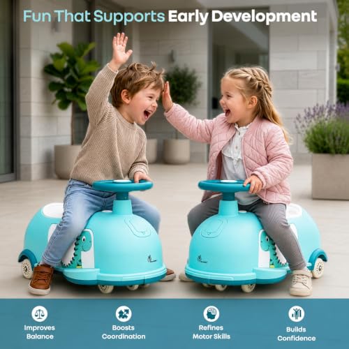 Image of R for Rabbit Iya Iya Poppy Swing Car for Kids, 3 in 1 Baby Push Ride-On & Pull Along Car | ABEC7 Bearing Smooth Wheels with Storage Seat | Ideal for 2+ Years Boys & Girls, Upto 50 Kgs (Lake Blue)