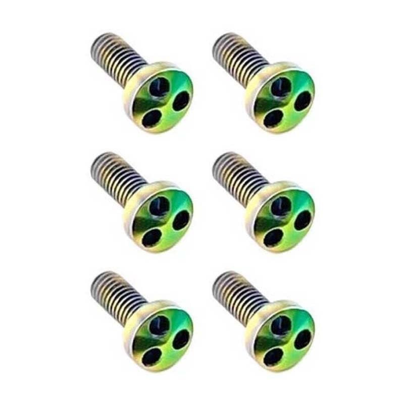 6 Pieces M3 Titanium Alloy Screws, CNC Scales Handle Attachment Hardware Replacements(Colorful)