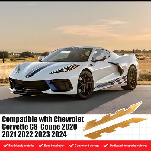 Image of Sekhyna Engine Bay Panel Cover Trim 2PCS Compatible with Corvette C8 Stingray 2020-2025 Engine Cover Left Right Protective High Temperature Resistance Cover Trim Accessories (Yellow)