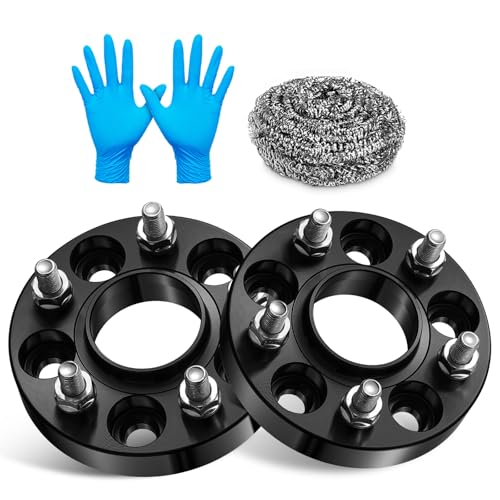 Image of BDFHYK 5x108mm Wheel Spacers 1 inch 5x4.25 Hubcentric Wheel Spacer Compatible with Ford Fusion Jaguar F-Type XKR XF XJ Lincoln Mercury Volvo, 5 Lug M12x1.5 & 63.4mm Hub Bore, Set of 2
