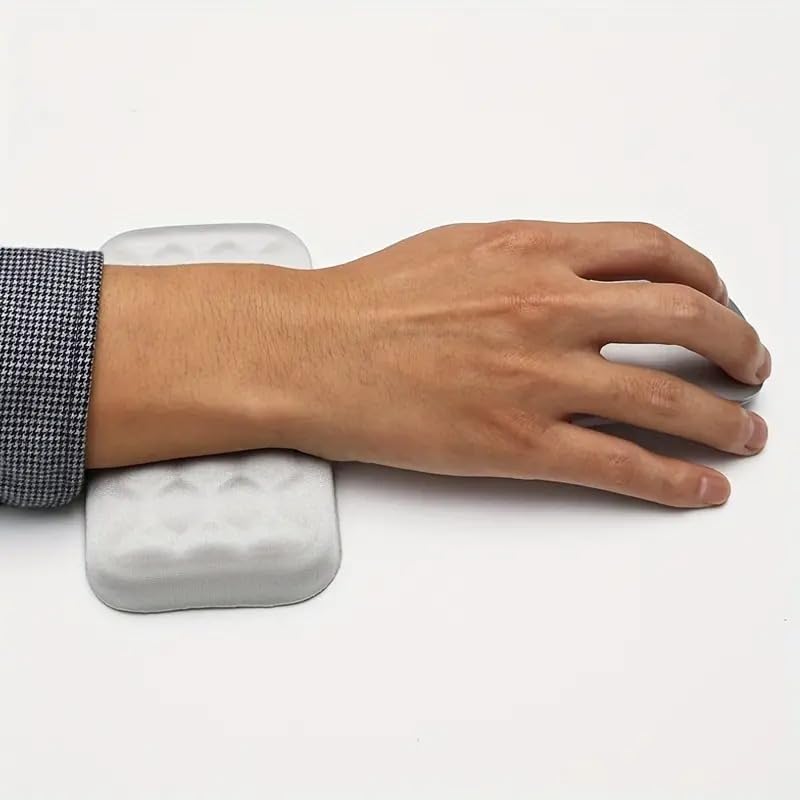Image of HOFASON Mouse Wrist Rest, Wrist Rest for Computer Mouse, Black Ergonomic Wrist Support Set with Memory Foam Non-Slip Base Massage Design for Pain Relief, Typing, Gaming, Office