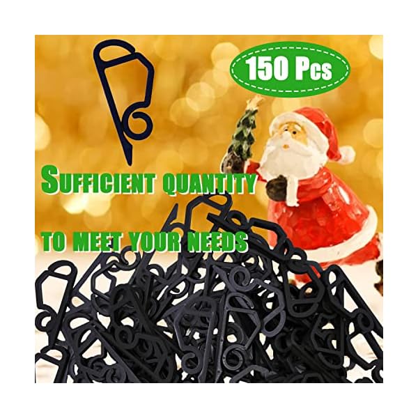 Oruiiju christmas light clip holiday light clip weatherproof outdoor light clip outdoor gutter hook for christmas decoration string light (150pcs, white) - image 6