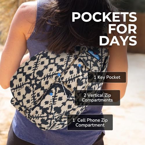 Image of KAVU Rope Sling Bag - Large Crossbody Bags for Women & Men | Hands Free, Cross Body for Travel, Hiking & Everyday Carry, with Padded Back, Adjustable Rope Strap & Cotton Canvas