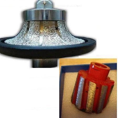 diamond profile wheel 3/4 inch radius - Demi Half Bullnose B20 Router Bit For Marble Stone Granite Edge FREE 2" Zero Tolerance Drum Wheel