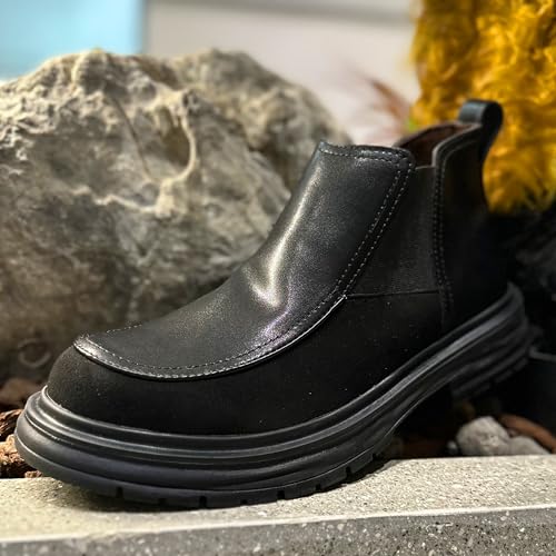 COSIDRAM Men's Casual Chukka Boots Fashion Oxford Ankle Boot Slip On Mid-Top Walking Business Dress Shoes4