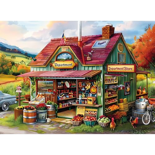 300 Piece Jigsaw Puzzle for Adults Large Piece Shop Puzzle Recycled Cardboard Paper Puzzles Coolest Difficult Puzzles for Kids Adults Elderly Perfect...