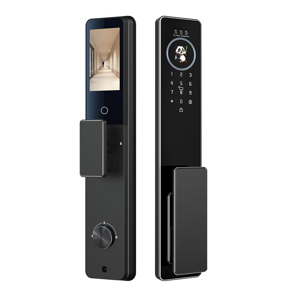 Image of Shield Pro Smart Door Lock 8 Ways AI Lock with Face, Palm, Fingerprint, RFID, PIN, App & Video Call Unlock Smart Video Door Lock, 500 Users, Night Vision, Alexa & Google Home & Office